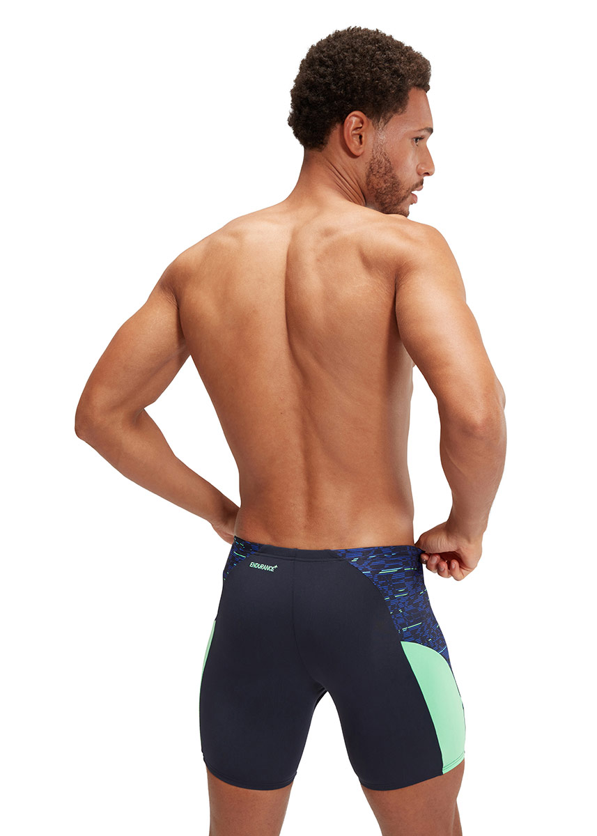 Speedo END+ MAX Splice Mid Jammer - Navy / Green-brand