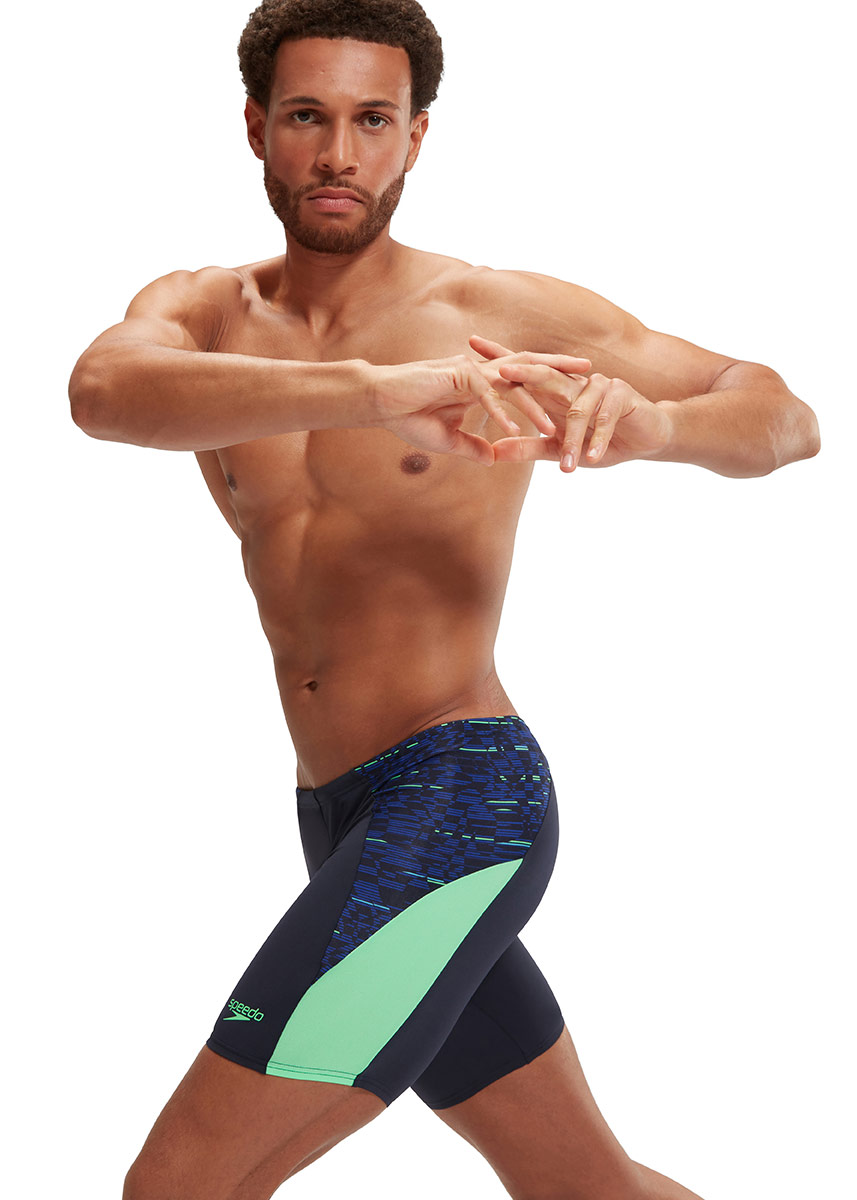 Speedo END+ MAX Splice Mid Jammer - Navy / Green-622577