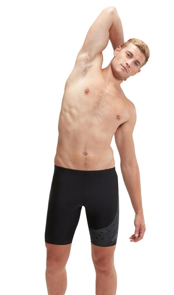 Another front view of Speedo Medley Logo Jammer - Black / Orange