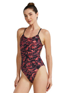 TYR Women's Energia Cutoutfit Durafast Elite One Piece Swimsuits - Red