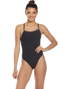Dolfin Revibe Girls Solid Tie-Back Swimsuit - Black