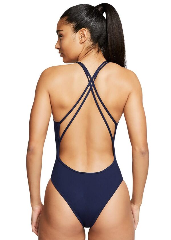 Nike Women’s Hydrastrong Solid Spiderback One Piece Swimsuit – Navy Blue