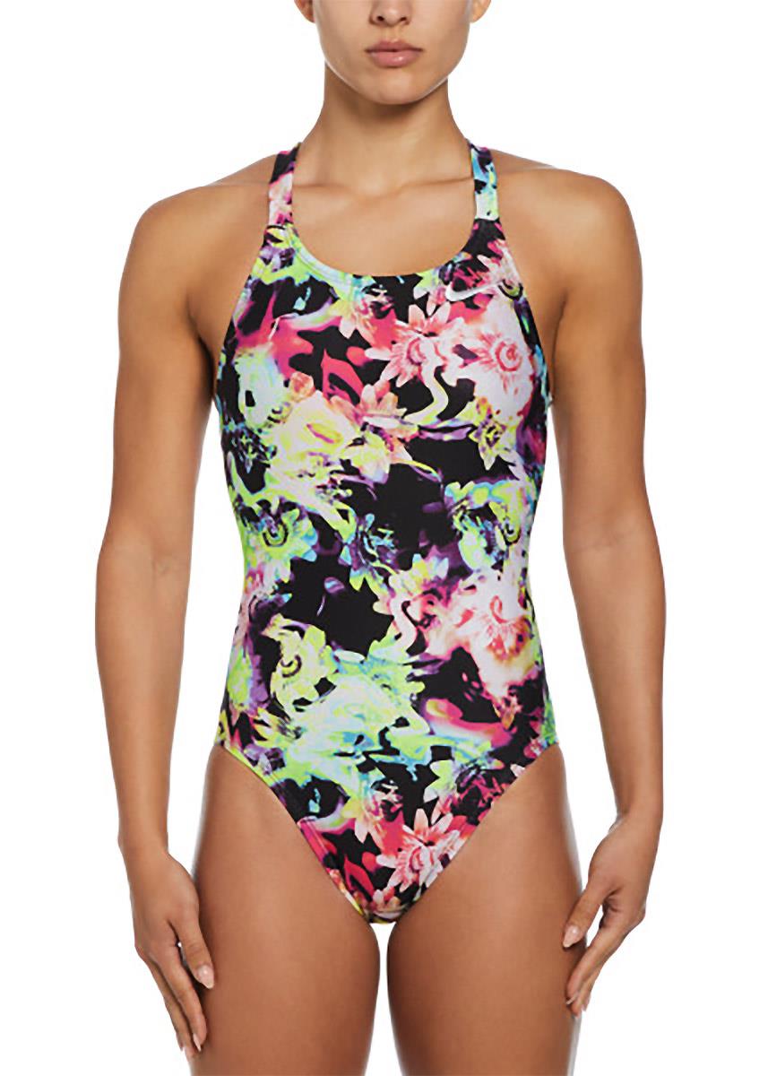 Nike Hydrastrong Fastback One Piece Swimsuit - Rainbow - Black / Multi