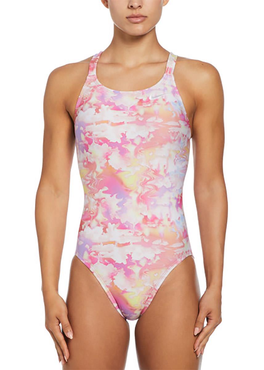 Nike Hydrastrong Fastback One Piece Swimsuit - Warm Multi - Pink / Multi