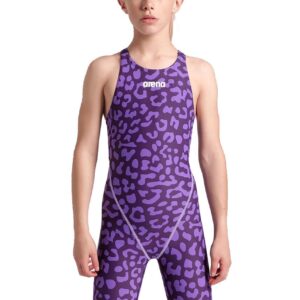 Arena Girls Powerskin ST Next Limited Edition Leopard Skin Openback Kneeskin - Violet