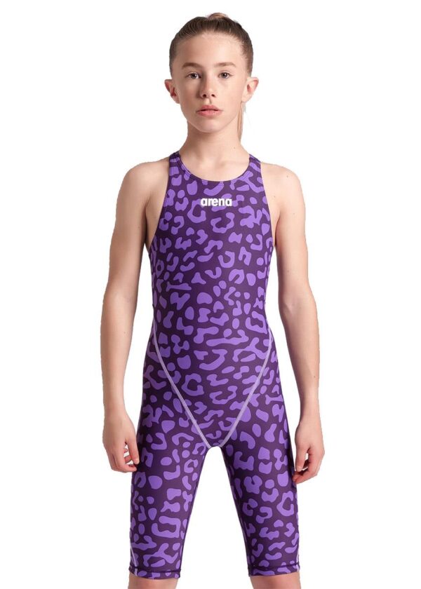 Arena Girls Powerskin ST Next Limited Edition Leopard Skin Openback Kneeskin - Violet