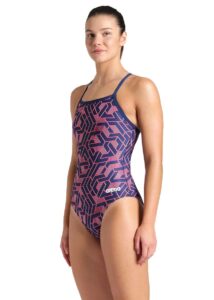 Arena Womens Escape Lightdrop Swimsuit - Navy / Red