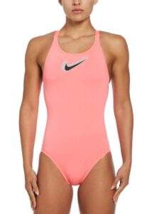 Nike Women's Hydrastrong 3D Swoosh Swimsuit - Hot Punch