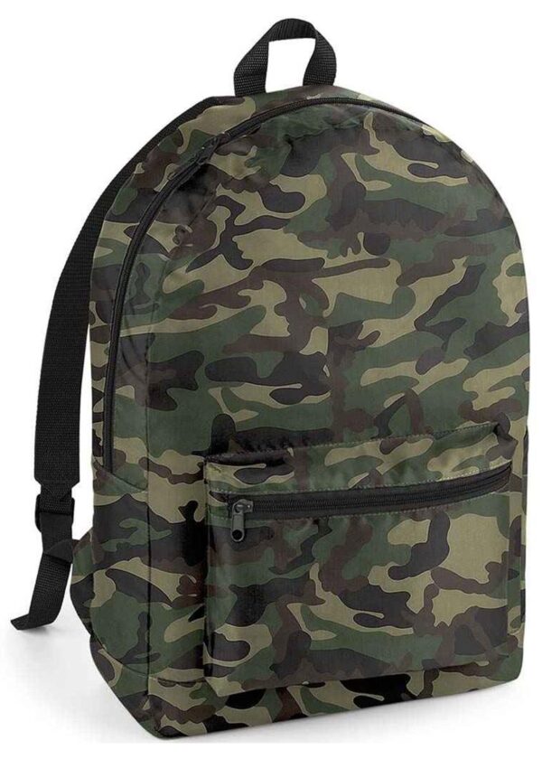 BagBase Packaway Backpack - Jungle Camouflage / Black
