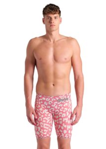 Arena Powerskin Carbon Air² Limited Edition Leopard Skin Jammer - Geranium
