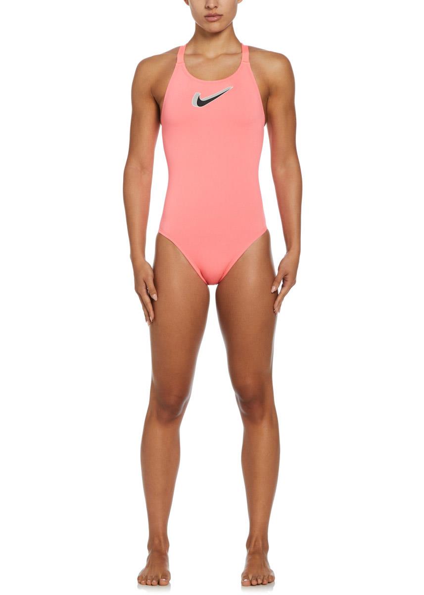 Nike Women's Hydrastrong 3D Swoosh Swimsuit - Hot Punch-621910