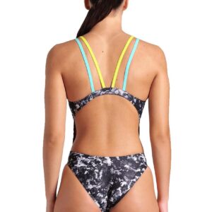 Arena Womens Rockin Swim Tech Back Swimsuit – Black / Blue / Soft Green