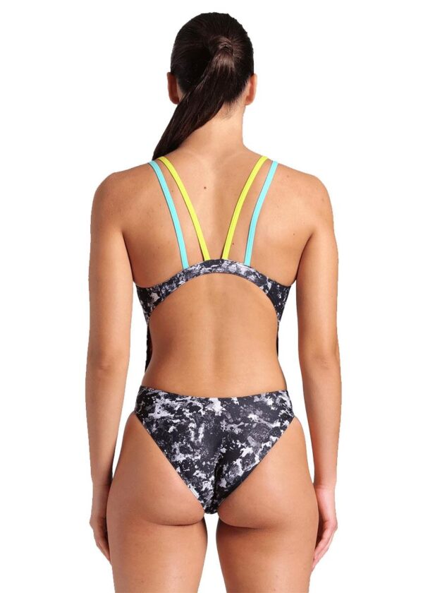 Arena Womens Rockin Swim Tech Back Swimsuit – Black / Blue / Soft Green