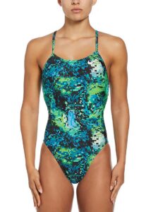 Nike Hydrastrong Multiprint Lace-Up Tie-Back Swimsuit - Bicoastal