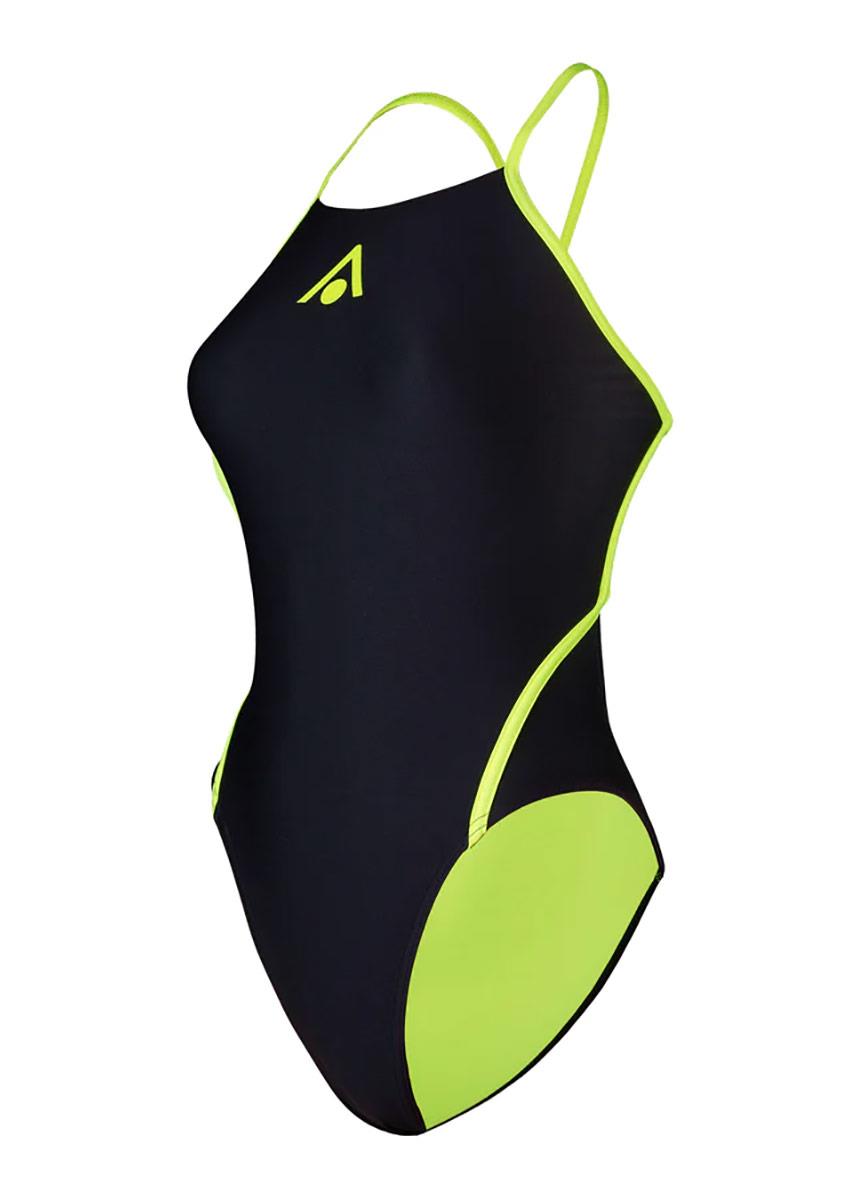 Aquasphere Womens Essential Diamond Back Adjustable Swimsuit - Black / Yellow-thumbnail