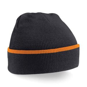 Beechfield Teamwear Beanie - Black / Orange