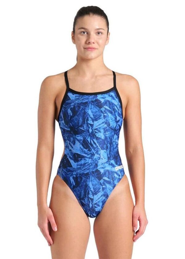 Arena Team Crackle Challenge Back Swimsuit - Black / Royal Blue