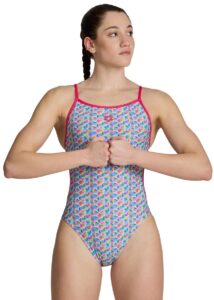 Arena Starfish Swimsuit Lace Back Swimsuit - Freak Rose / White Multi