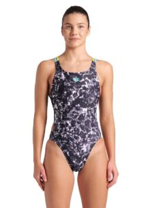Arena Womens Rockin Swim Tech Back Swimsuit - Black / Blue / Soft Green