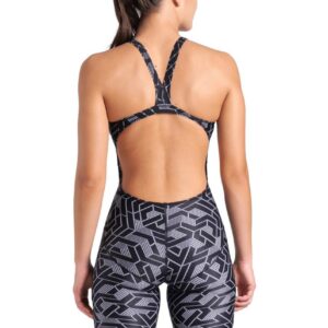Arena Womens Printed Full Body Kneesuit – Black / Multi