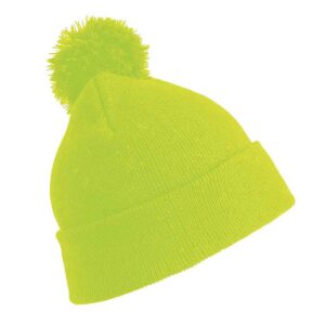 Core Kids Pom Pom Beanie - Fluorescent Yellow
