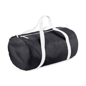 BagBase Packaway Barrel Bag - Black / White