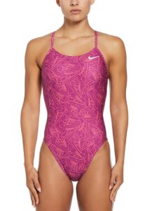 Nike Hydrastrong Multi Print Cut Out One Piece Swimsuit - Hot Fuchsia