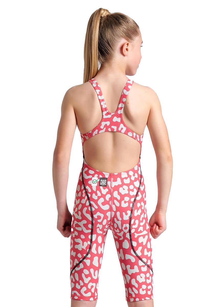 Arena Girls Powerskin ST Next Limited Edition Leopard Skin Openback Kneeskin - Geranium-brand
