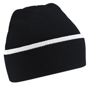 Beechfield Teamwear Beanie - Black / Classic / White-0