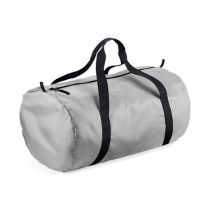BagBase Packaway Barrel Bag - Silver / Black