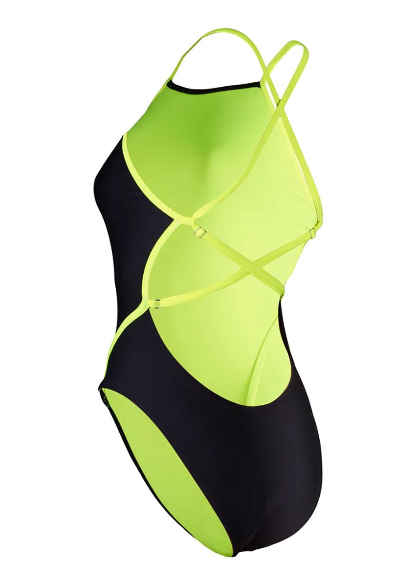 Aquasphere Womens Essential Diamond Back Adjustable Swimsuit - Black / Yellow-brand