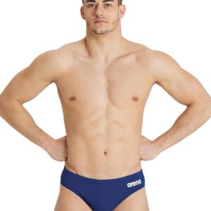 Arena Team Solid Swim Brief - Navy Blue / White