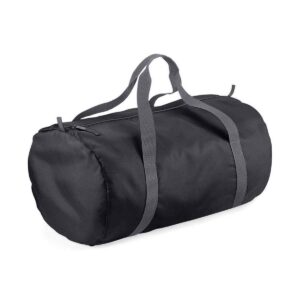BagBase Packaway Barrel Bag - Black / Graphite Grey