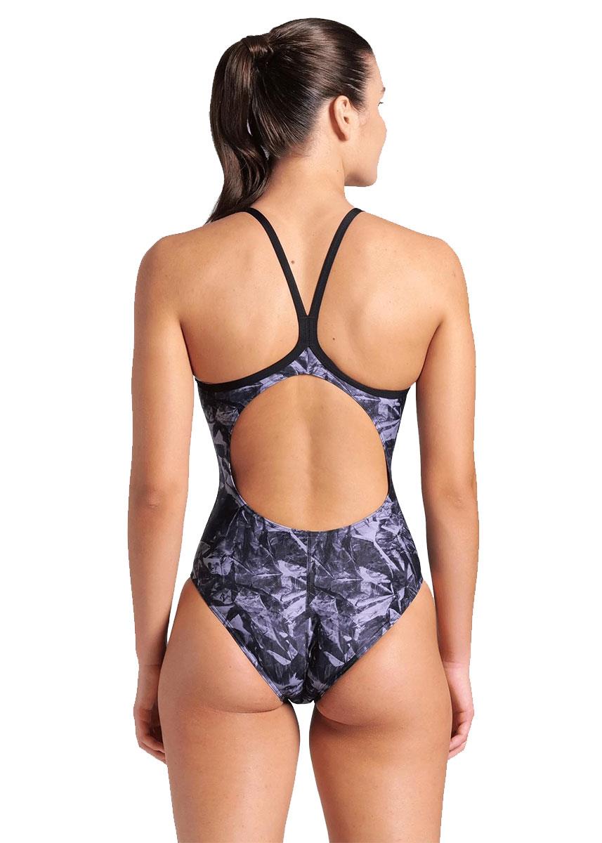 Arena Team Crackle Lightdrop Back Swimsuit - Black-brand