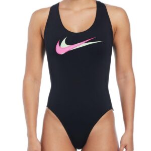 Nike Women's Multi Logo Crossback Swimsuit - Black-0