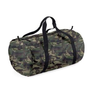 BagBase Packaway Barrel Bag - Jungle Camouflage / Black