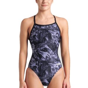 Arena Team Crackle Lightdrop Back Swimsuit - Black