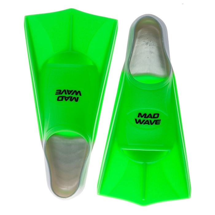 Pair of Mad Wave Short Blade Training Fins - Green