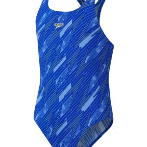 Speedo Girls HyperBoom Allover Medalist Swimsuit - Navy