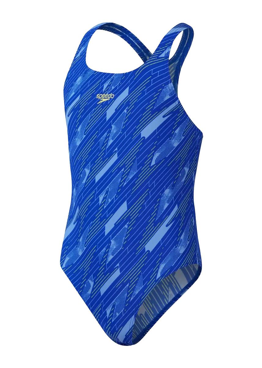 Speedo Girls HyperBoom Allover Medalist Swimsuit - Navy