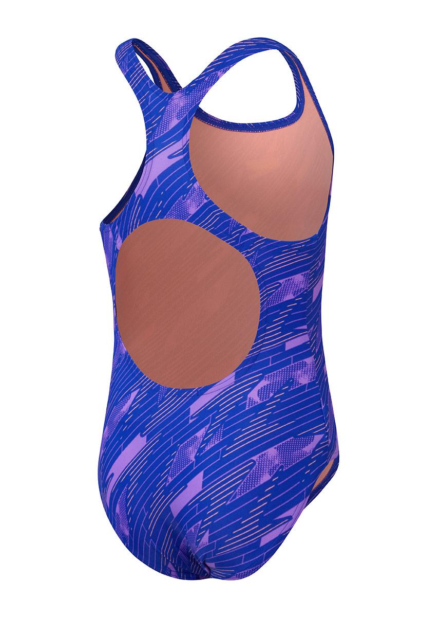 Speedo Girls HyperBoom Allover Medalist Swimsuit - Blue / Pink-brand