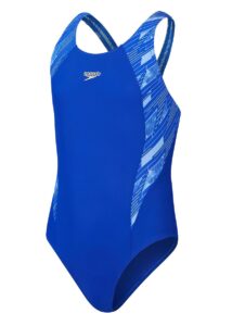 Speedo Girls HyperBoom Splice Muscleback Swimsuit - Navy Blue / Blue