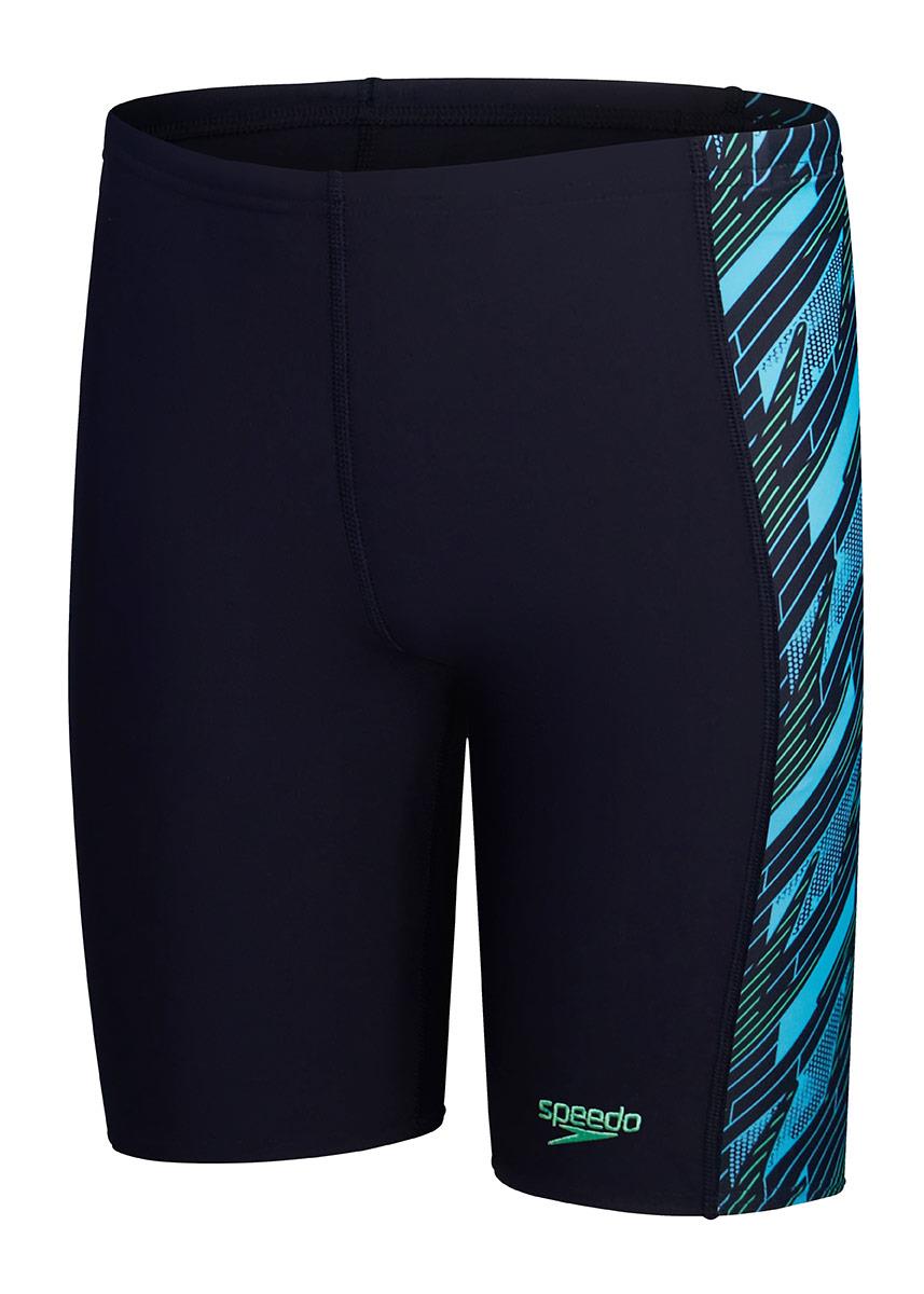 Another view of Speedo Boys HyperBoom Panel Jammer - Navy / Green