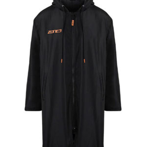 Zone3 Recycled Parka Robe - Black/Orange - Front view