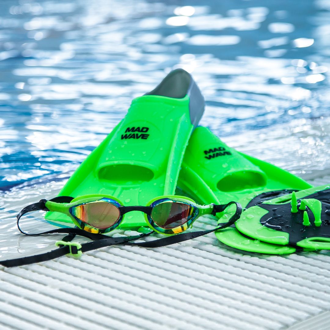 Mad Wave Short Blade Training Fins - Green-628577