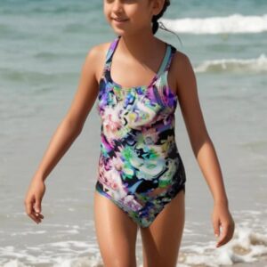 Nike Girls Hydrastrong Multi Print Fastback Swimsuit - Rainbow