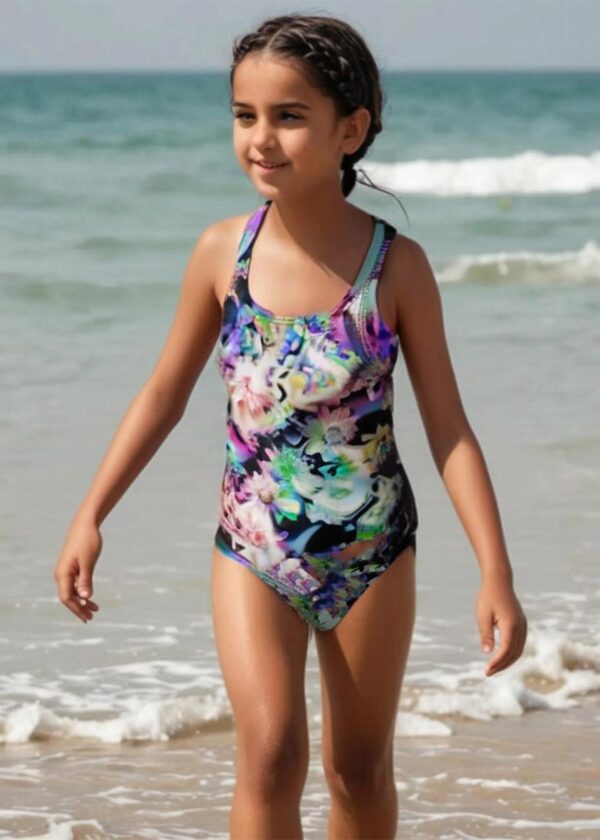 Nike Girls Hydrastrong Multi Print Fastback Swimsuit - Rainbow