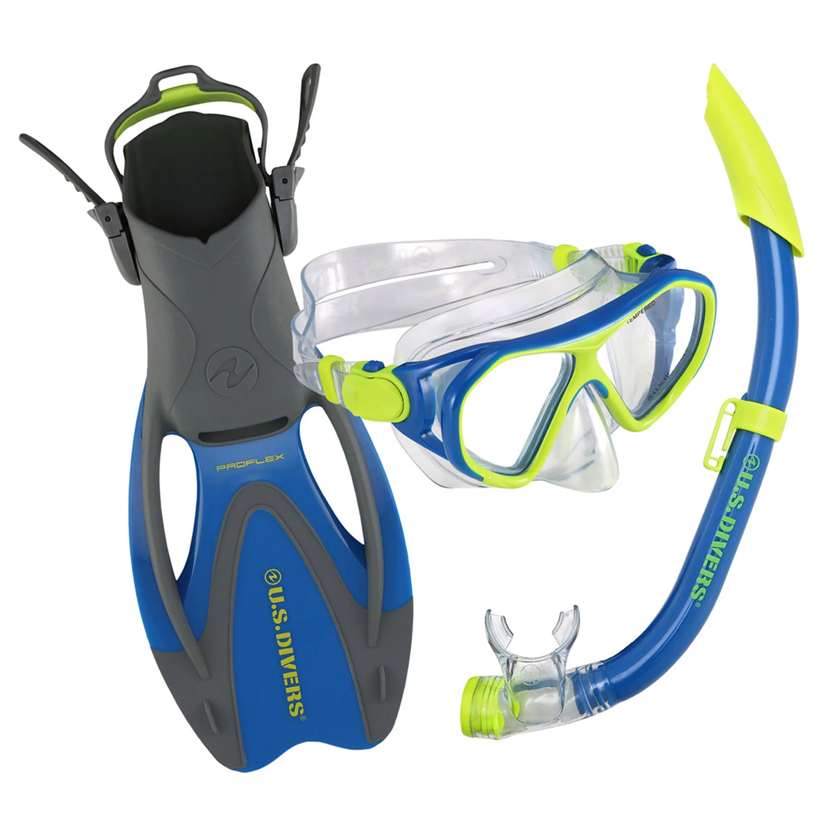 US Divers Dorado II Junior Snorkelling Set - Blue / Yellow