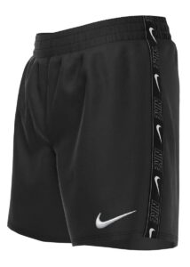 Nike Boys Logo Tape Lap Volley 4" Shorts - Black
