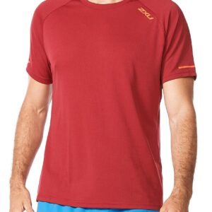 2XU Men's Aero T-Shirt - Rhubarb -Front view
